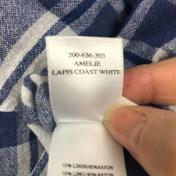 Rails Womens Sz S Amelie Tie Front Button Down Shirt in Lapis Coast Blue White - Picture 7 of 11